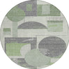 Piper Looms Chantille Geometric ACN1695 Green Machine Washable Area Rug Round Main Image