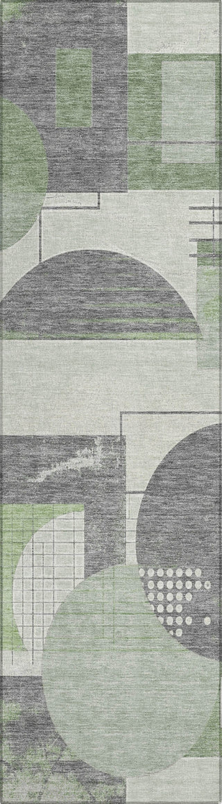 Piper Looms Chantille Geometric ACN1695 Green Machine Washable Area Rug Runner Main Image