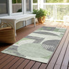 Piper Looms Chantille Geometric ACN1695 Green Machine Washable Area Rug Runner Outdoor Lifestyle Image Feature