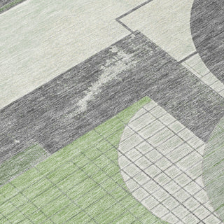 Piper Looms Chantille Geometric ACN1695 Green Machine Washable Area Rug Swatch Image