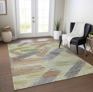 Piper Looms Chantille Stripes ACN1696 Aloe Machine Washable Area Rug Lifestyle Image Feature
