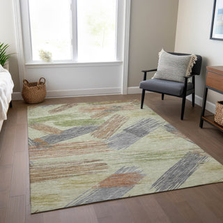 Piper Looms Chantille Stripes ACN1696 Aloe Machine Washable Area Rug Lifestyle Image Feature