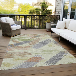 Piper Looms Chantille Stripes ACN1696 Aloe Machine Washable Area Rug Outdoor Lifestyle Image Feature