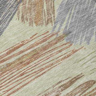 Piper Looms Chantille Stripes ACN1696 Aloe Machine Washable Area Rug Swatch Image