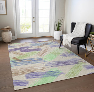 Piper Looms Chantille Stripes ACN1696 Beige Machine Washable Area Rug Lifestyle Image Feature