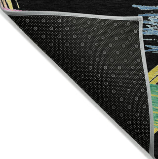 Piper Looms Chantille Stripes ACN1696 Black Machine Washable Area Rug Backing Image