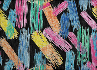 Piper Looms Chantille Stripes ACN1696 Black Machine Washable Area Rug Scatter Main Image