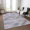 Piper Looms Chantille Stripes ACN1696 Lavender Machine Washable Area Rug Lifestyle Image Feature