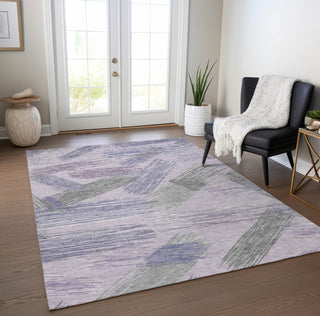 Piper Looms Chantille Stripes ACN1696 Lavender Machine Washable Area Rug Lifestyle Image Feature