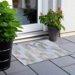 Piper Looms Chantille Stripes ACN1696 Sky Machine Washable Area Rug Scatter Outdoor Lifestyle Image Feature