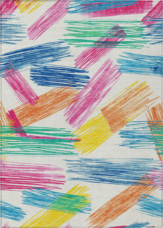 Piper Looms Chantille Stripes ACN1696 White Machine Washable Area Rug main image