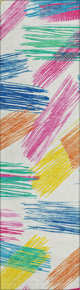 Piper Looms Chantille Stripes ACN1696 White Machine Washable Area Rug Runner Main Image