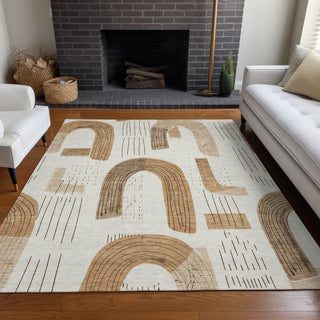 Piper Looms Chantille Geometric ACN1698 Ivory Machine Washable Area Rug Lifestyle Image Feature