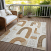 Piper Looms Chantille Geometric ACN1698 Ivory Machine Washable Area Rug Outdoor Lifestyle Image Feature
