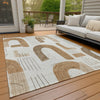 Piper Looms Chantille Geometric ACN1698 Ivory Machine Washable Area Rug Outdoor Lifestyle Image Feature