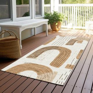 Piper Looms Chantille Geometric ACN1698 Ivory Machine Washable Area Rug Runner Outdoor Lifestyle Image Feature