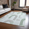 Piper Looms Chantille Geometric ACN1698 Mint Machine Washable Area Rug Lifestyle Image Feature