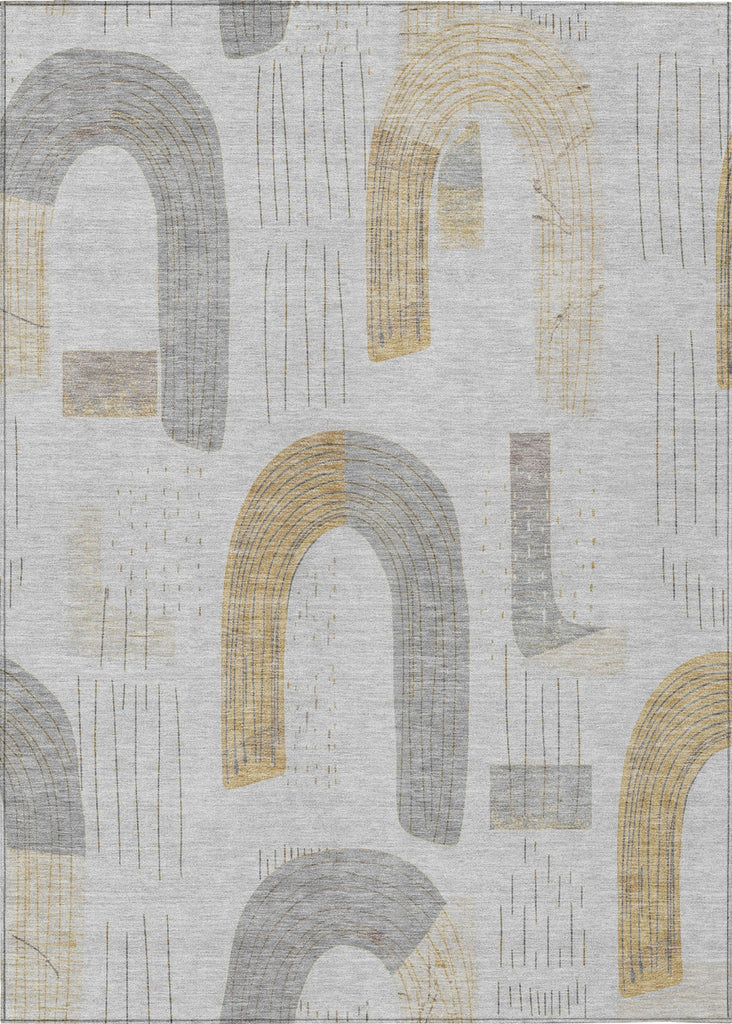 Piper Looms Chantille Geometric ACN1698 Silver Machine Washable Area Rug main image