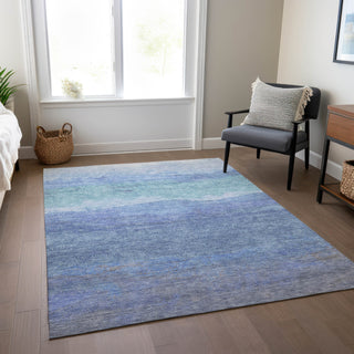 Piper Looms Chantille Stripes ACN1699 Blue Machine Washable Area Rug Lifestyle Image Feature