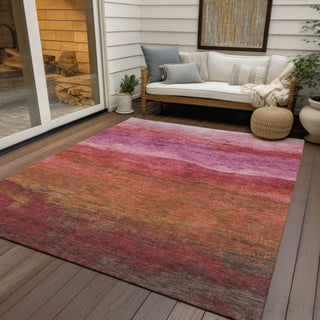 Piper Looms Chantille Stripes ACN1699 Blush Machine Washable Area Rug Outdoor Lifestyle Image Feature