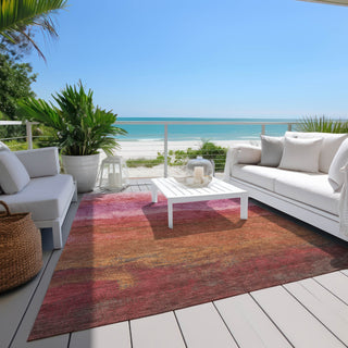 Piper Looms Chantille Stripes ACN1699 Blush Machine Washable Area Rug Outdoor Lifestyle Image Feature