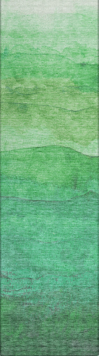 Piper Looms Chantille Stripes ACN1699 Green Machine Washable Area Rug Runner Main Image