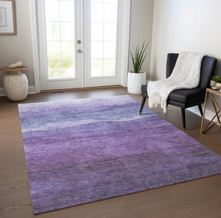 Piper Looms Chantille Stripes ACN1699 Purple Machine Washable Area Rug Lifestyle Image Feature