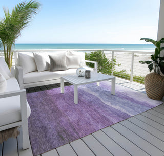 Piper Looms Chantille Stripes ACN1699 Purple Machine Washable Area Rug Outdoor Lifestyle Image Feature