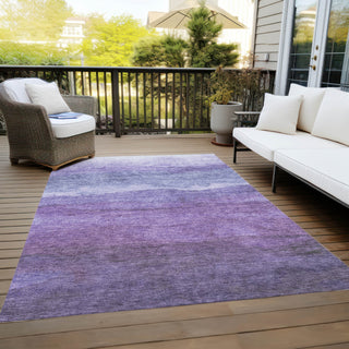 Piper Looms Chantille Stripes ACN1699 Purple Machine Washable Area Rug Outdoor Lifestyle Image Feature