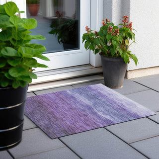 Piper Looms Chantille Stripes ACN1699 Purple Machine Washable Area Rug Scatter Outdoor Lifestyle Image Feature