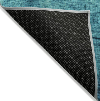 Piper Looms Chantille Stripes ACN1699 Teal Machine Washable Area Rug Backing Image