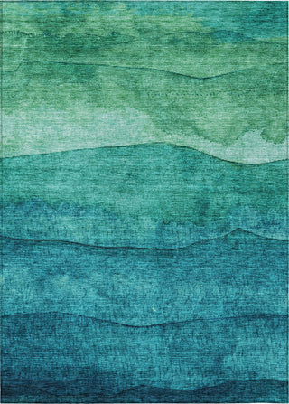 Piper Looms Chantille Stripes ACN1699 Teal Machine Washable Area Rug main image