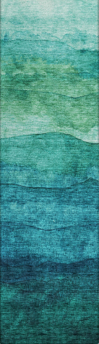 Piper Looms Chantille Stripes ACN1699 Teal Machine Washable Area Rug Runner Main Image