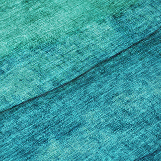 Piper Looms Chantille Stripes ACN1699 Teal Machine Washable Area Rug Swatch Image