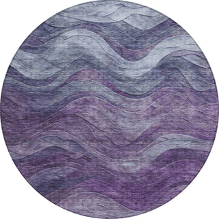 Piper Looms Chantille Swirls ACN1700 Purple Machine Washable Area Rug Round Main Image