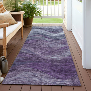 Piper Looms Chantille Swirls ACN1700 Purple Machine Washable Area Rug Runner Outdoor Lifestyle Image Feature