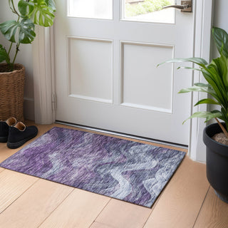 Piper Looms Chantille Swirls ACN1700 Purple Machine Washable Area Rug Scatter Lifestyle Image Feature