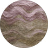 Piper Looms Chantille Swirls ACN1700 Taupe Machine Washable Area Rug Round Main Image