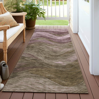 Piper Looms Chantille Swirls ACN1700 Taupe Machine Washable Area Rug Runner Outdoor Lifestyle Image Feature