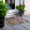 Piper Looms Chantille Swirls ACN1700 Taupe Machine Washable Area Rug Scatter Outdoor Lifestyle Image Feature