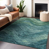Piper Looms Chantille Swirls ACN1700 Teal Machine Washable Area Rug Lifestyle Image Feature