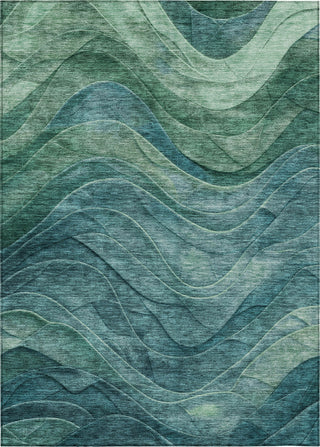 Piper Looms Chantille Swirls ACN1700 Teal Machine Washable Area Rug main image