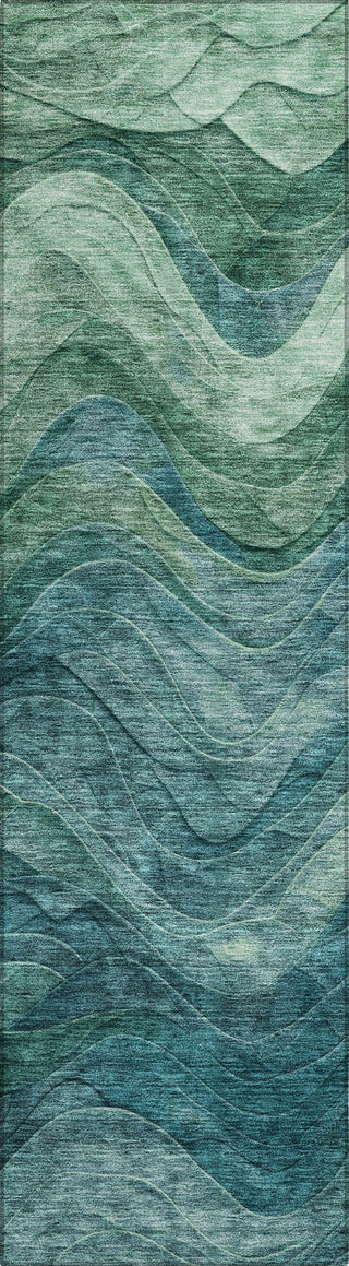Piper Looms Chantille Swirls ACN1700 Teal Machine Washable Area Rug Runner Main Image