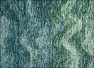 Piper Looms Chantille Swirls ACN1700 Teal Machine Washable Area Rug Scatter Main Image