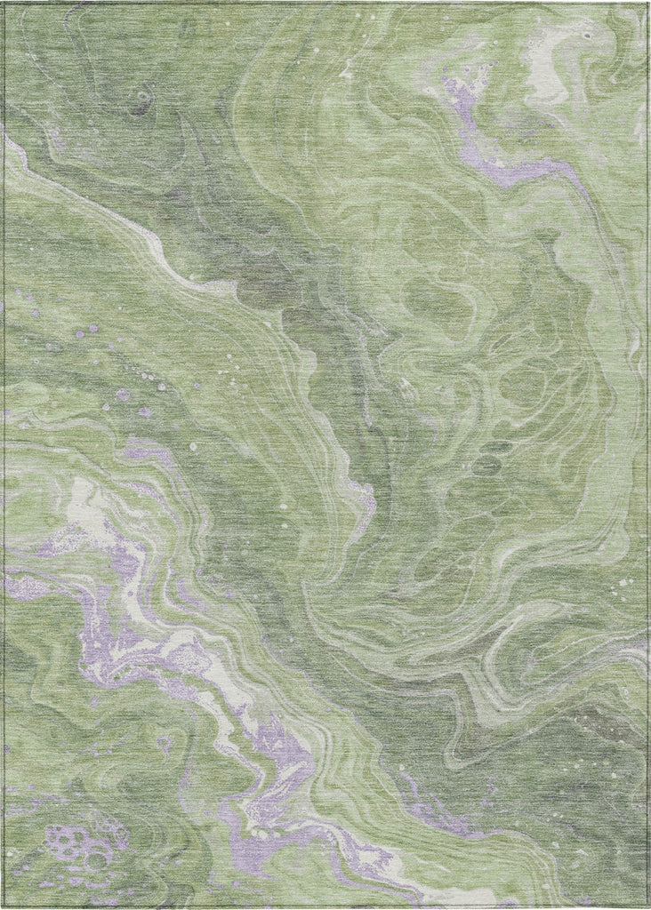 Piper Looms Chantille Abstract ACN1701 Aloe Machine Washable Area Rug main image