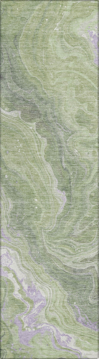 Piper Looms Chantille Abstract ACN1701 Aloe Machine Washable Area Rug Runner Main Image