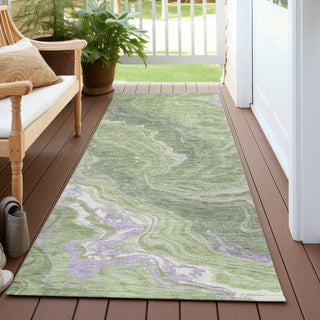 Piper Looms Chantille Abstract ACN1701 Aloe Machine Washable Area Rug Runner Outdoor Lifestyle Image Feature
