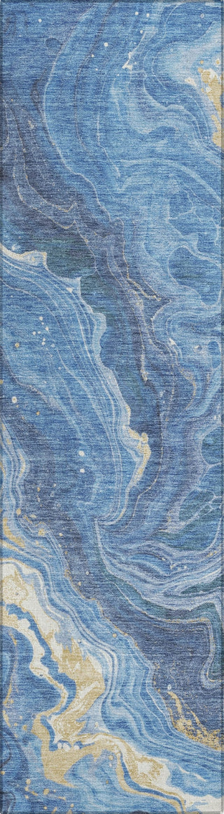 Piper Looms Chantille Abstract ACN1701 Blue Machine Washable Area Rug Runner Main Image