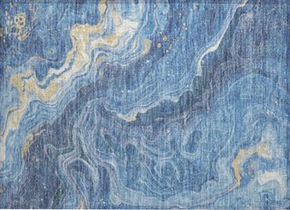 Piper Looms Chantille Abstract ACN1701 Blue Machine Washable Area Rug Scatter Main Image