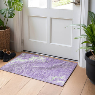 Piper Looms Chantille Abstract ACN1701 Purple Machine Washable Area Rug Scatter Lifestyle Image Feature